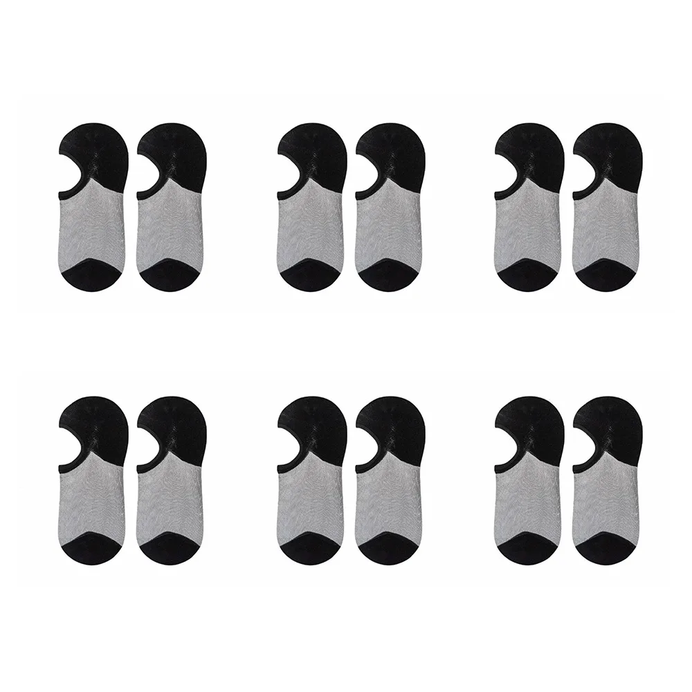 6 Pairs Comfortable Ultra-Thin Transparent No-Show Socks Non-Slip Seamless Low-Cut Socks Summer Breathable Boat Socks Lady