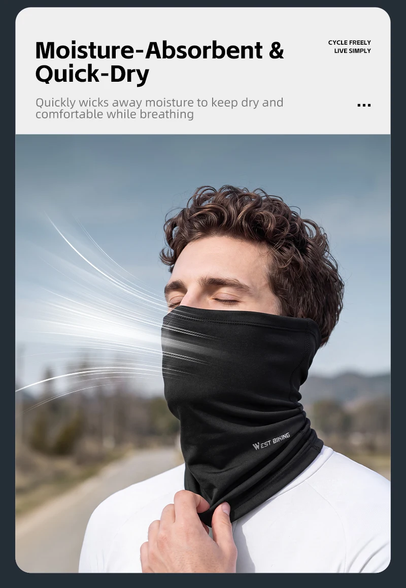 WEST BIKING Winter-Fahrradschleier Winddichte Thermische Sturmhaube Nackenwärmer für Skifahren Motorrad Atmungsaktive Fleece-Gesichtsmaske Warm – Detail 7