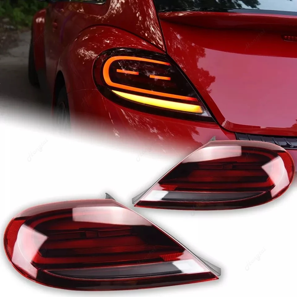 Pair Tail lights Assembly For Volkswagen Beetle 2013-2014-2019 LED rear parking lights turn signals, brake lights，backup light