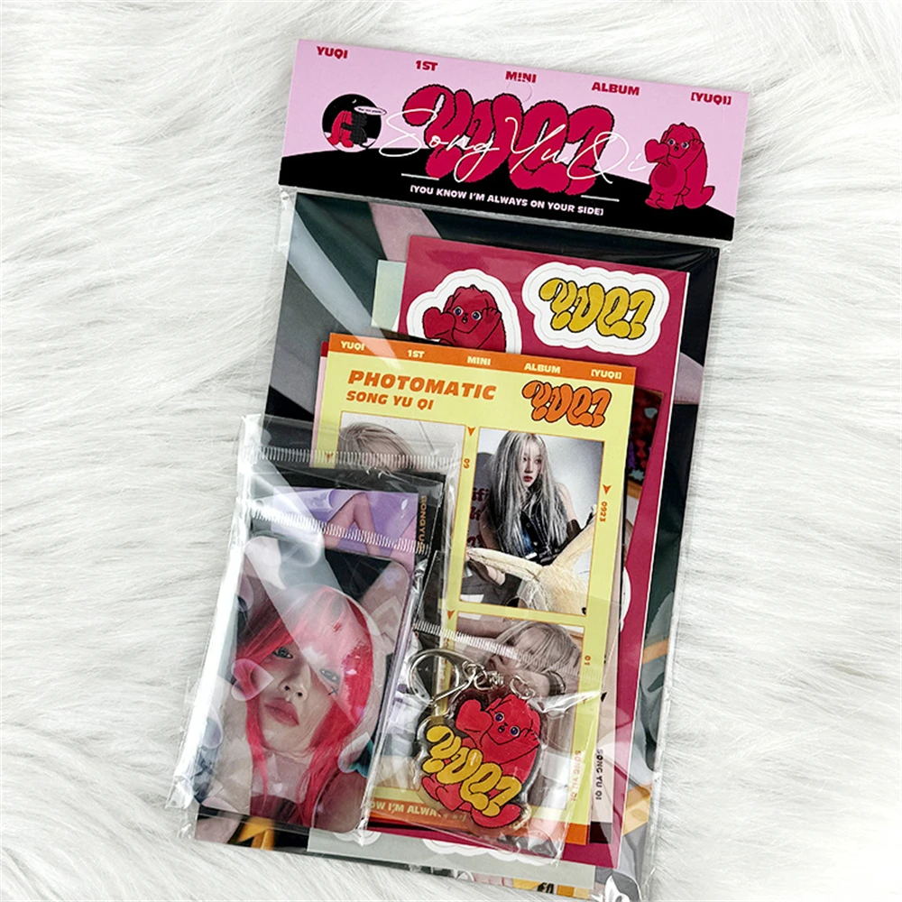 KPOP (G)I-DLE YUQI Album YUQ1 Set 21Pcs Postcard Lase Photocard Lomo Cards Poster Sticker Keychain Gift Set Fans Collection Gift