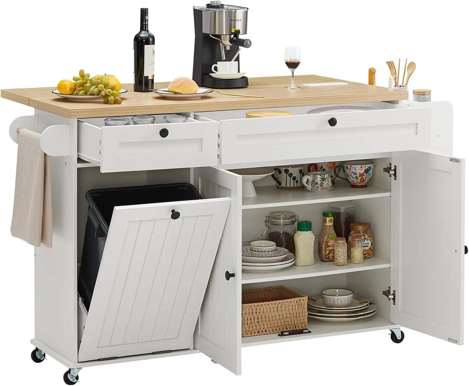 with Spice Rack & Towel Rack, Knife Holder, Kitchen 60