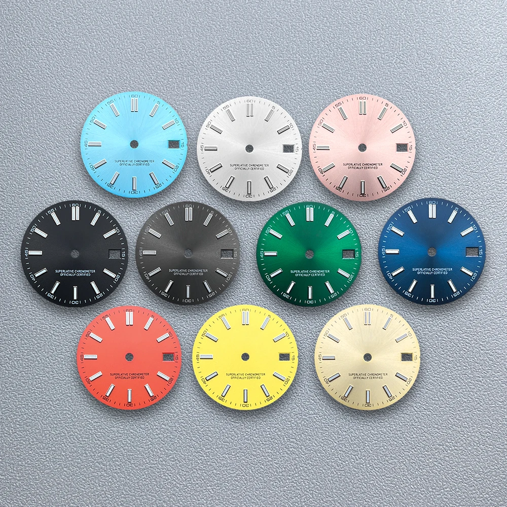 

28.5mm S Logo Sunray Dial Fit NH35/NH36 Japanese Movement Blue Luminous High-Quality Watch Modification Accessories