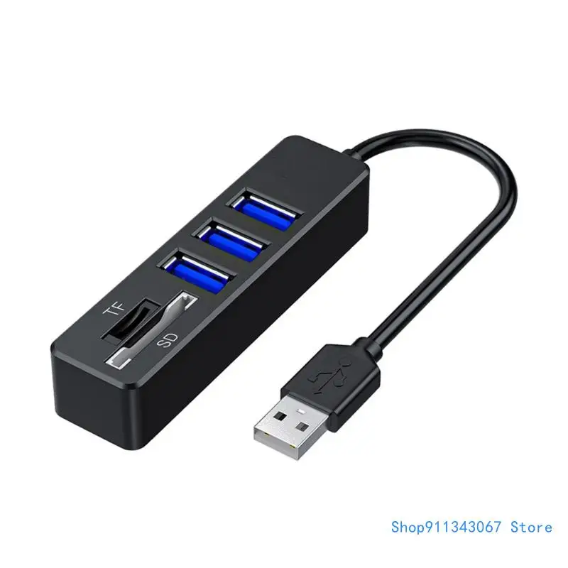 

5 Port USB Adapter Hub Memory Card Reader for Efficient Data Transfer, Laptops Drop shipping