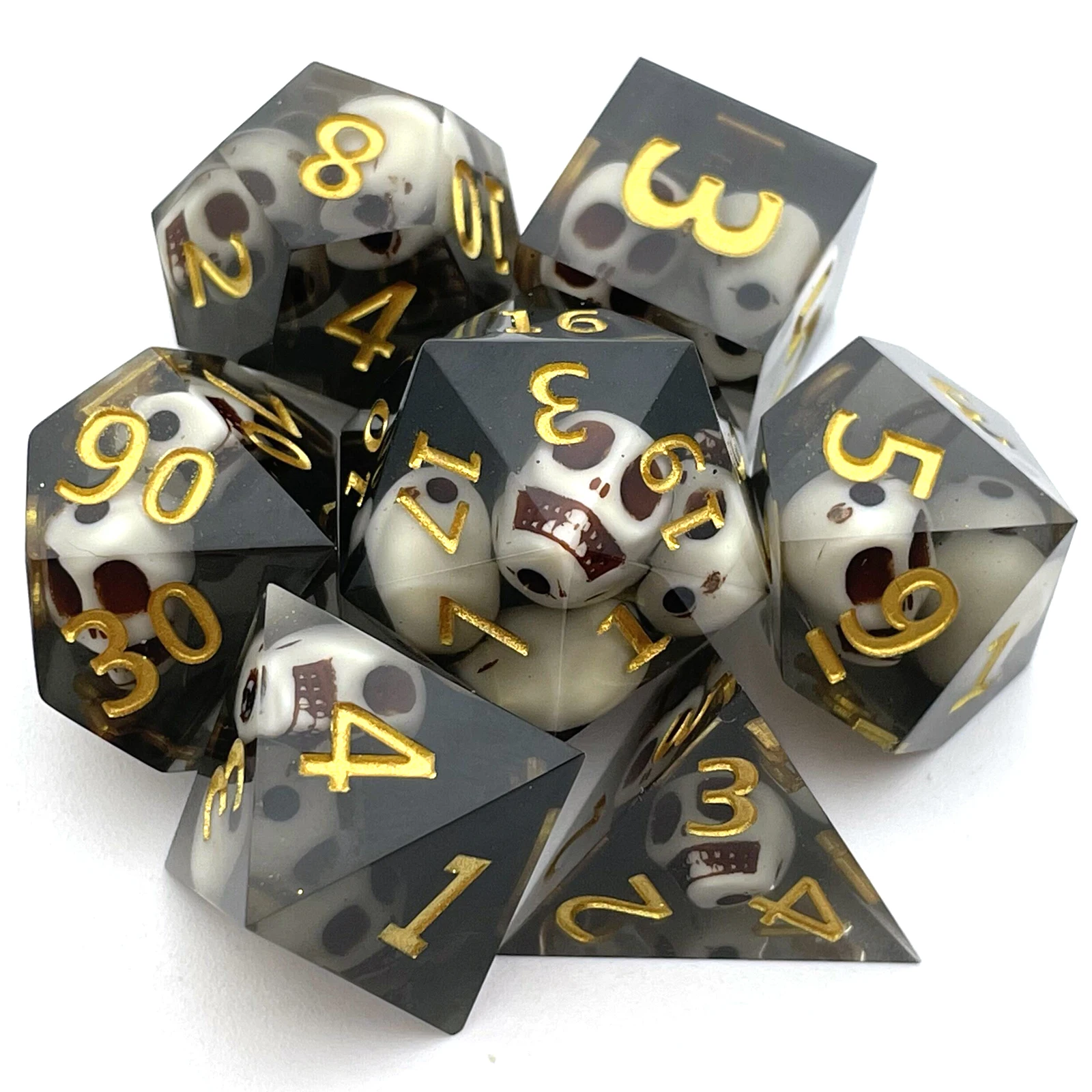 7Pcs Resin Material Dices Polyhedron Multicolour Number Decorations TRPG Games Party Board Games Entertainment Dice