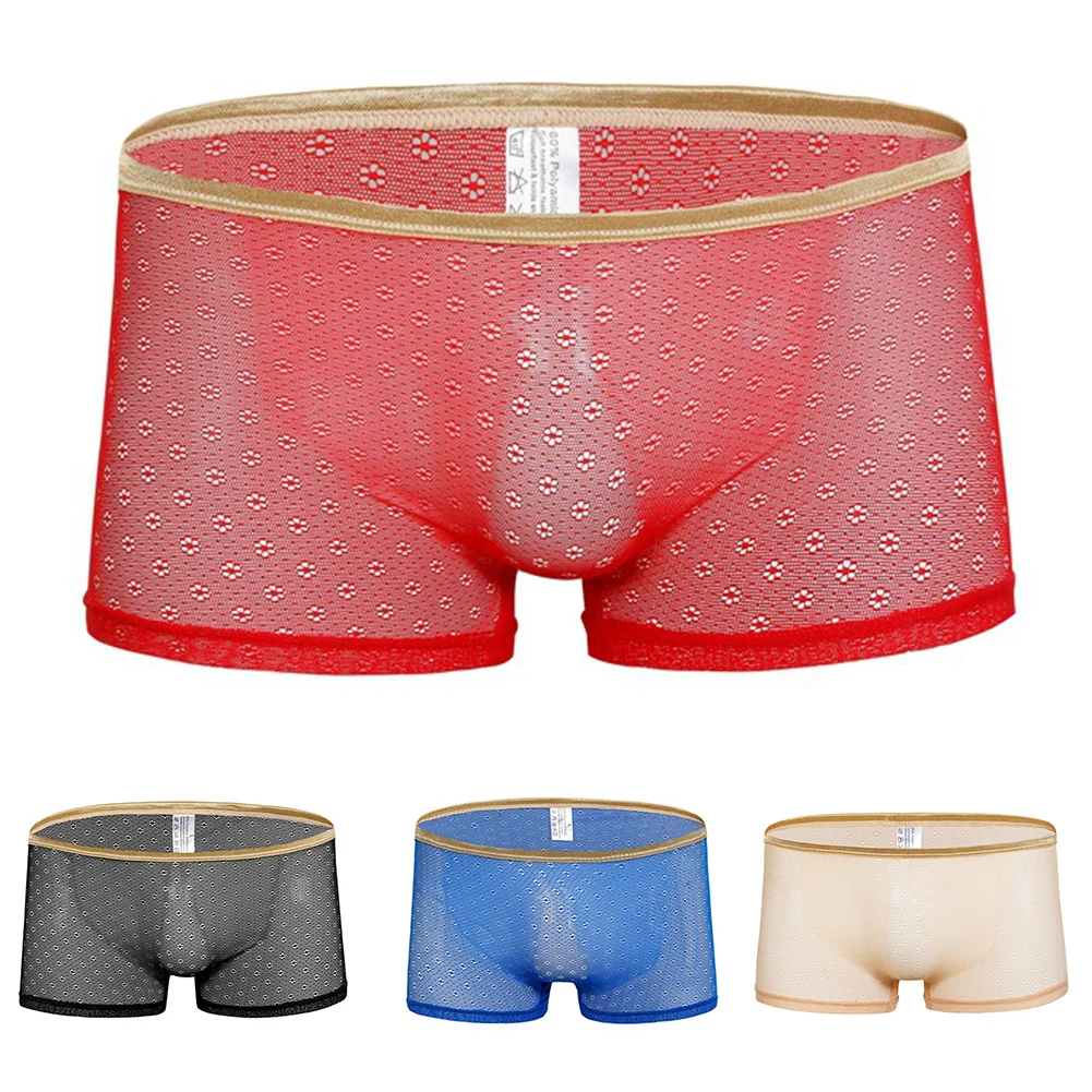 

Comfortable Breathable See Through Men's Pouch Underpants Boxer Shorts Trunks with Lightweight Fabric for Everyday Use
