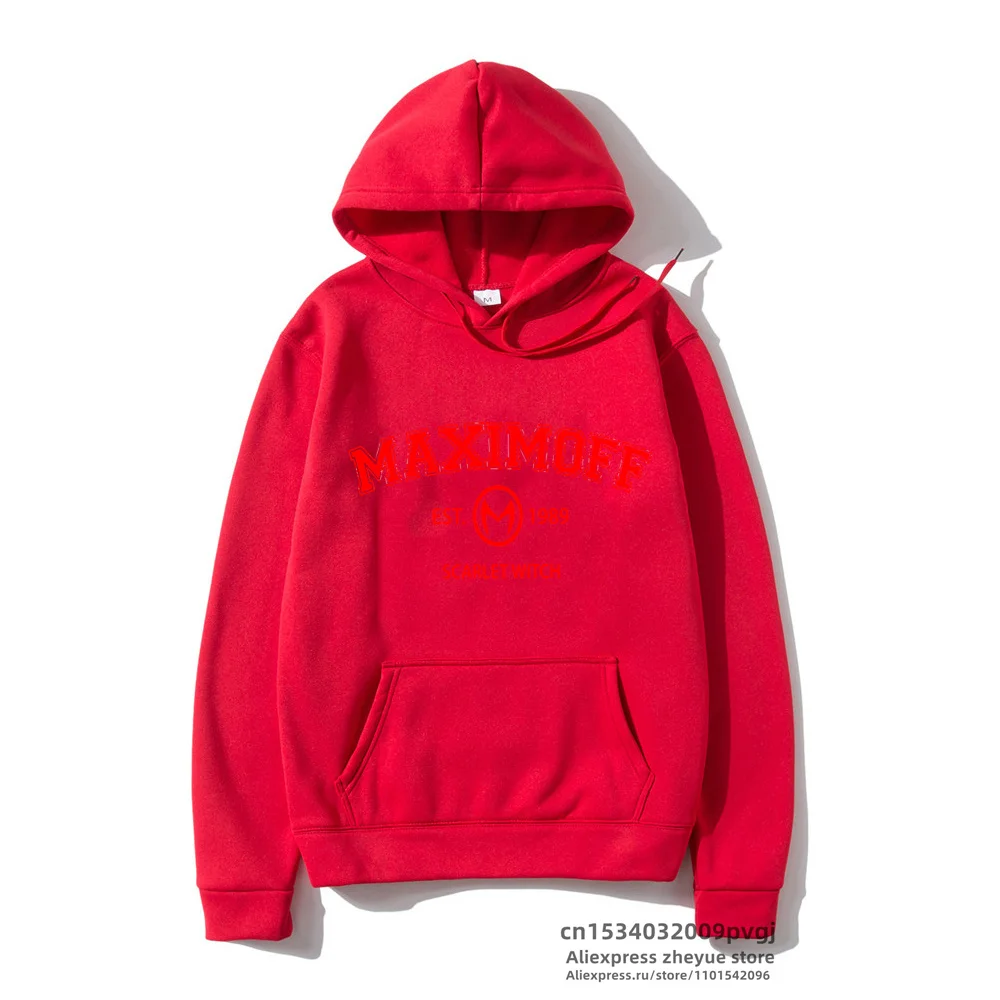 Wanda Maximoff 1989 Vintage Wandavision TV Women Atumn Winter Couple Hooded Hoodies Thick Cotton Fabric Solid Basic Sweatshirts