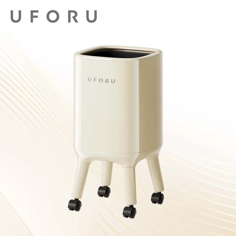 UFORU 1Pcs High Leg Rolling Trash Can Large Capacity Removable Inner Bucket Mobile Waste Bin For Home Living Room Bedroom Decor