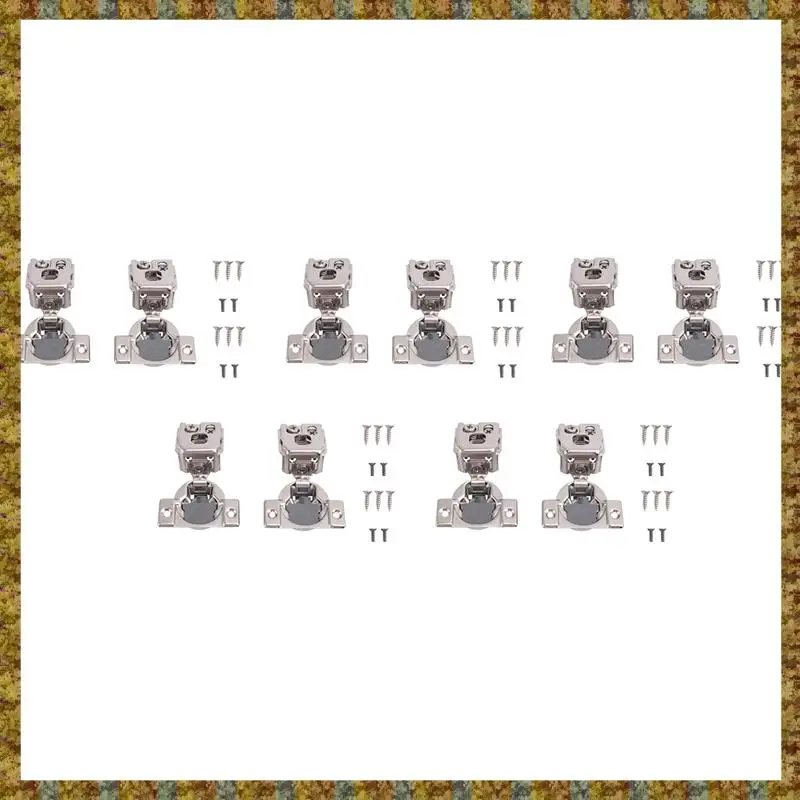 10 Pack 1-1/4 Inch 3D Overlay Soft Close Concealed Hinges Parts For Face Frame Door, Control Closing Speed,105° Open Angle