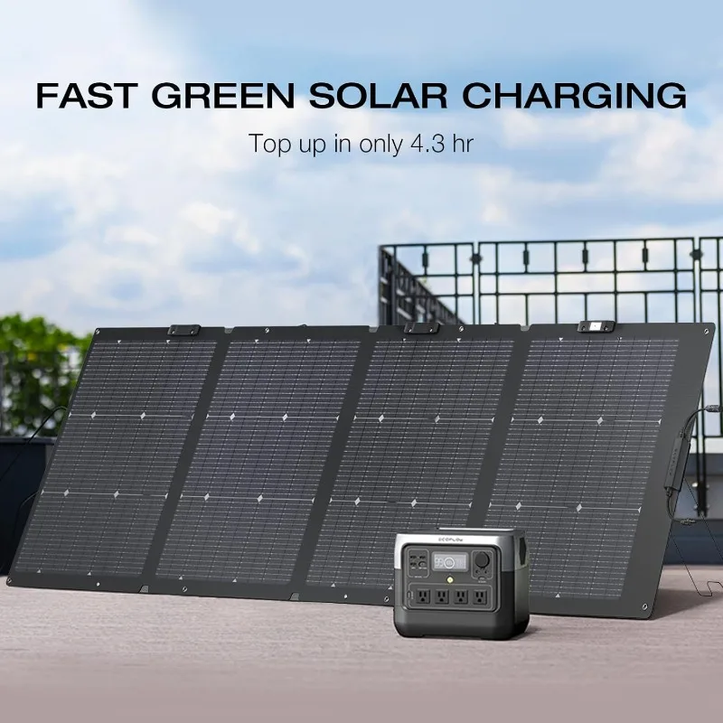 EF ECOFLOW Solar Generator River 2 Pro 768Wh LiFePO4 Battery with 220W Solar Panel, 4x800W AC Outlets (1600W Surge)