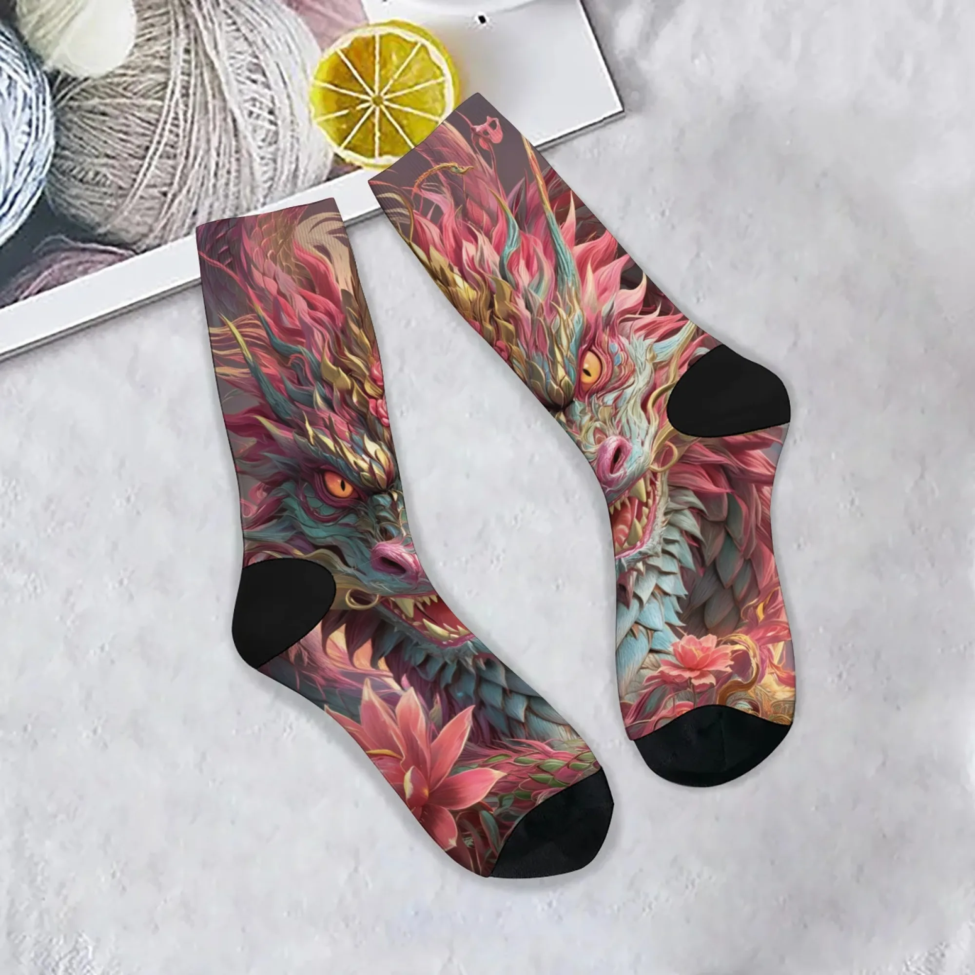 

Myth Dragon Men's Socks Novelty Harajuku Retro Street Hip-Hop Crew Socks Comfortable Breathable Non-slip Socks Party Fun Gift