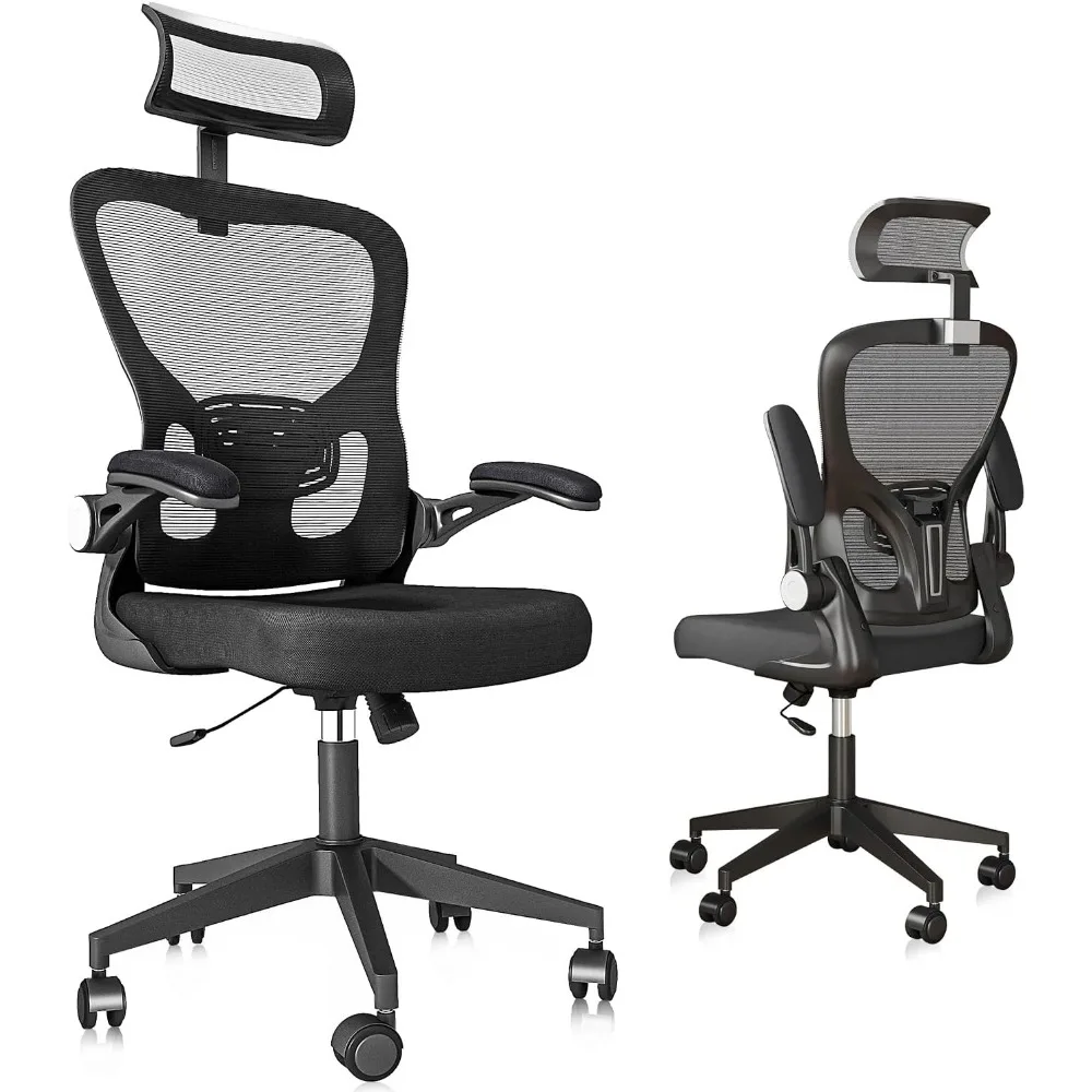 Adjustable Headrest/Armrests Reclining Comfy Home OfficeChair Lumbar Support Breathable Mesh ComputerChair-Black Office Chair