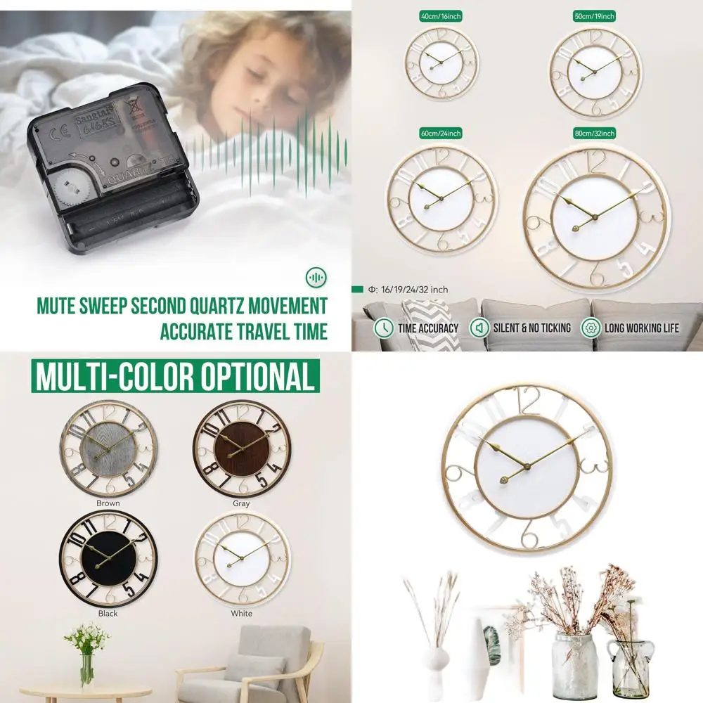 

24 современные белые деревянные часы с арабскими цифрами, бесшумные настенные часы на батарейках для дома, офиса, спальни