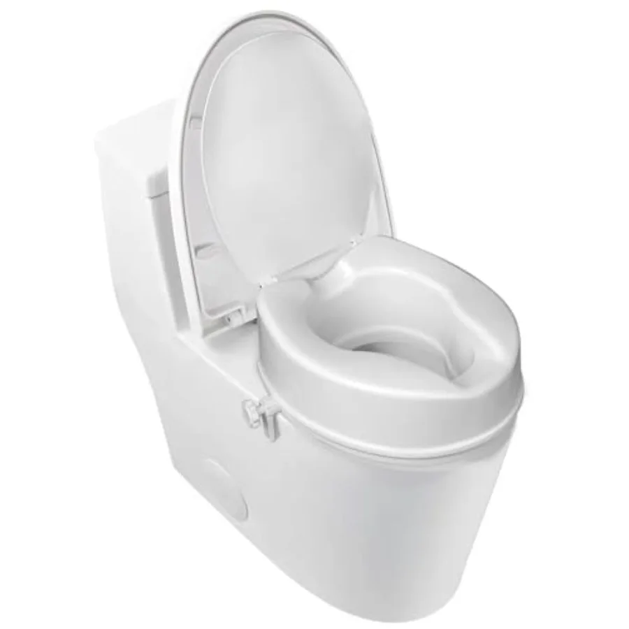 

Raised Toilet Seat with Lid for Elderly 4 High Toilet Seat for Elongated or Standard Commode Raised Toilet Seat for Seniors Han
