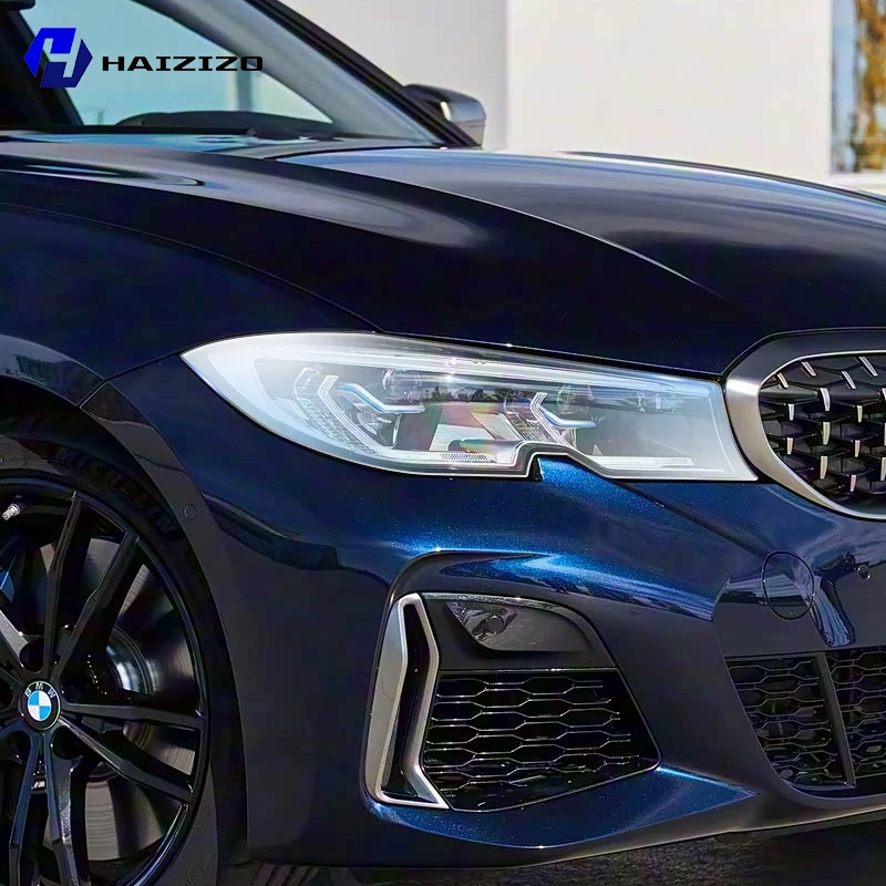 

For BMW Series 3 G20 G21 19-2022 Smoke Black TPU Headlight Protection Film Anti-Scratch & UV Resistant Easy Install Vinyl Wrap