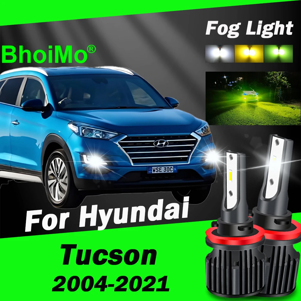 

BhoiMo For Hyundai Tucson 2004 - 2021 Front Fog Light Lamp Led Bulb 2005 2006 2007 2008 2009 2010 2011 2012 2013 2014 2015 2016