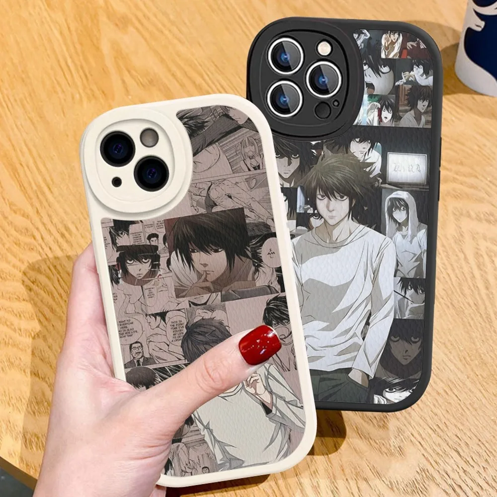 DEATH NOTE L Lawliet Phone Case Hard Leather For iPhone 14 13 12 Mini 11 14 Pro Max Xs X Xr 7 8 Plus Fundas