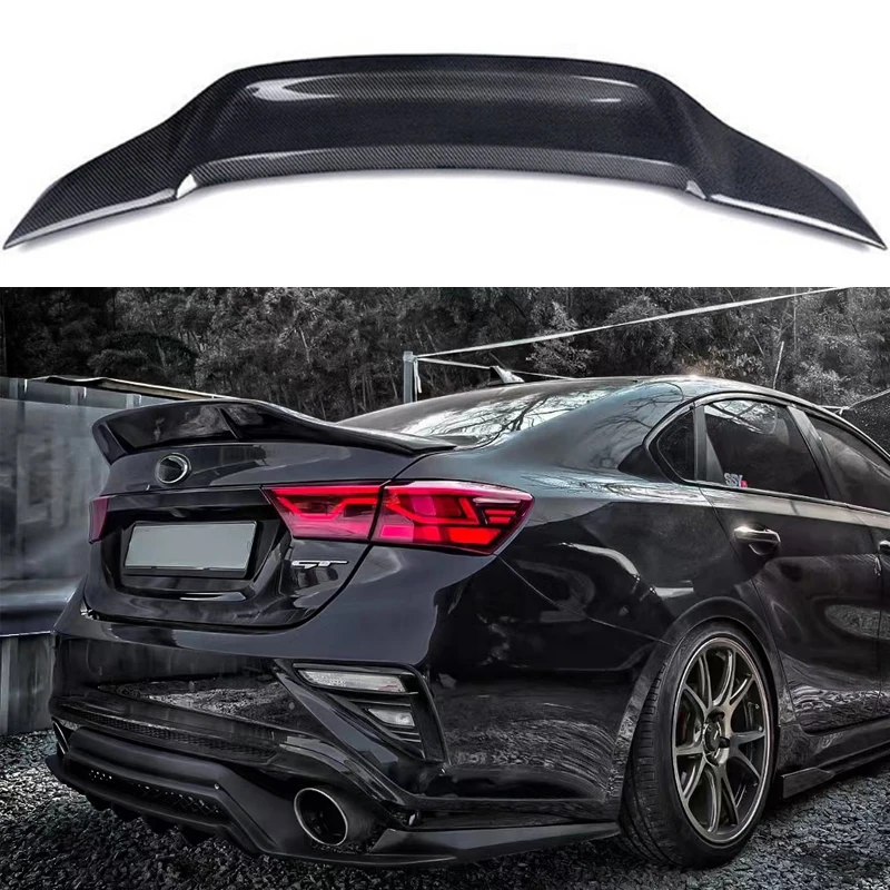 

Rear Trunk Boot Lid Duck Tail Lip Spoiler Wings For Kia K3 Cerato Forte Sport GT 2019 2020 2024 Carbon Fiber Tuning Accessories