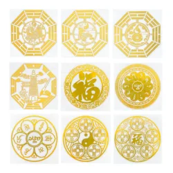 Tai Chi Yin Yang Five fortunes Eight diagrams pattern metal stickers phone case back stickers laptop car stickers decoration