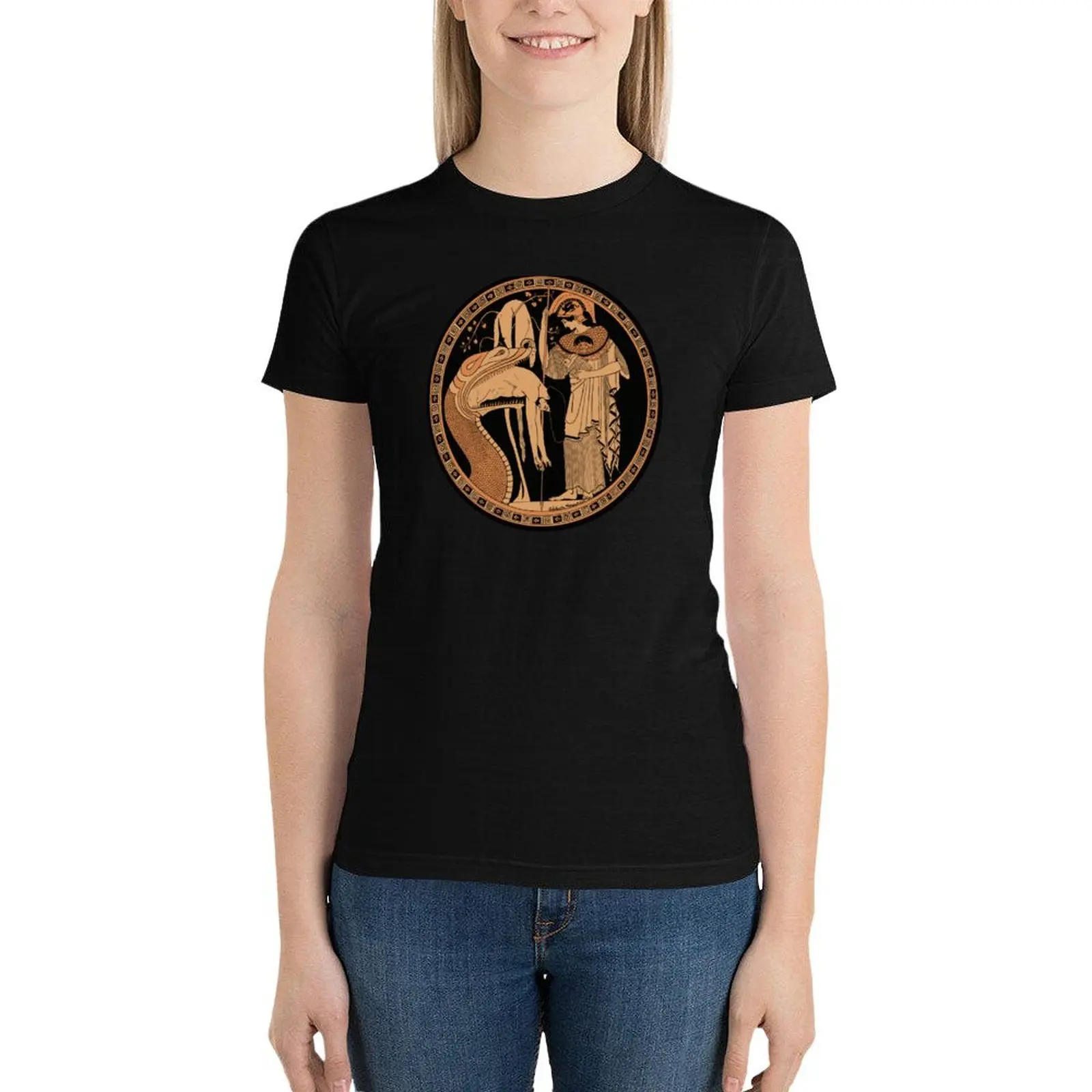 Athena and the Serpent of Colchis T-Shirt plus size tops lady clothes funny hippie clothes tshirts woman