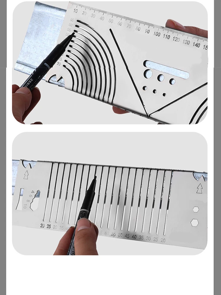 Precisionflex Angle & Arc Marking Tool Square Metal Pipe Marking Cutting Guide Household Building Furniture Rectification Markin