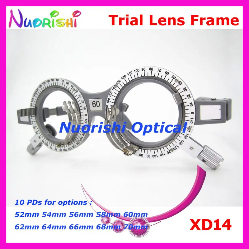 XD14 5pcs Fixed PD Distance Optometry Lateral Adjustment Grey Gray Trial Lens Frame Cumtomzied PDs