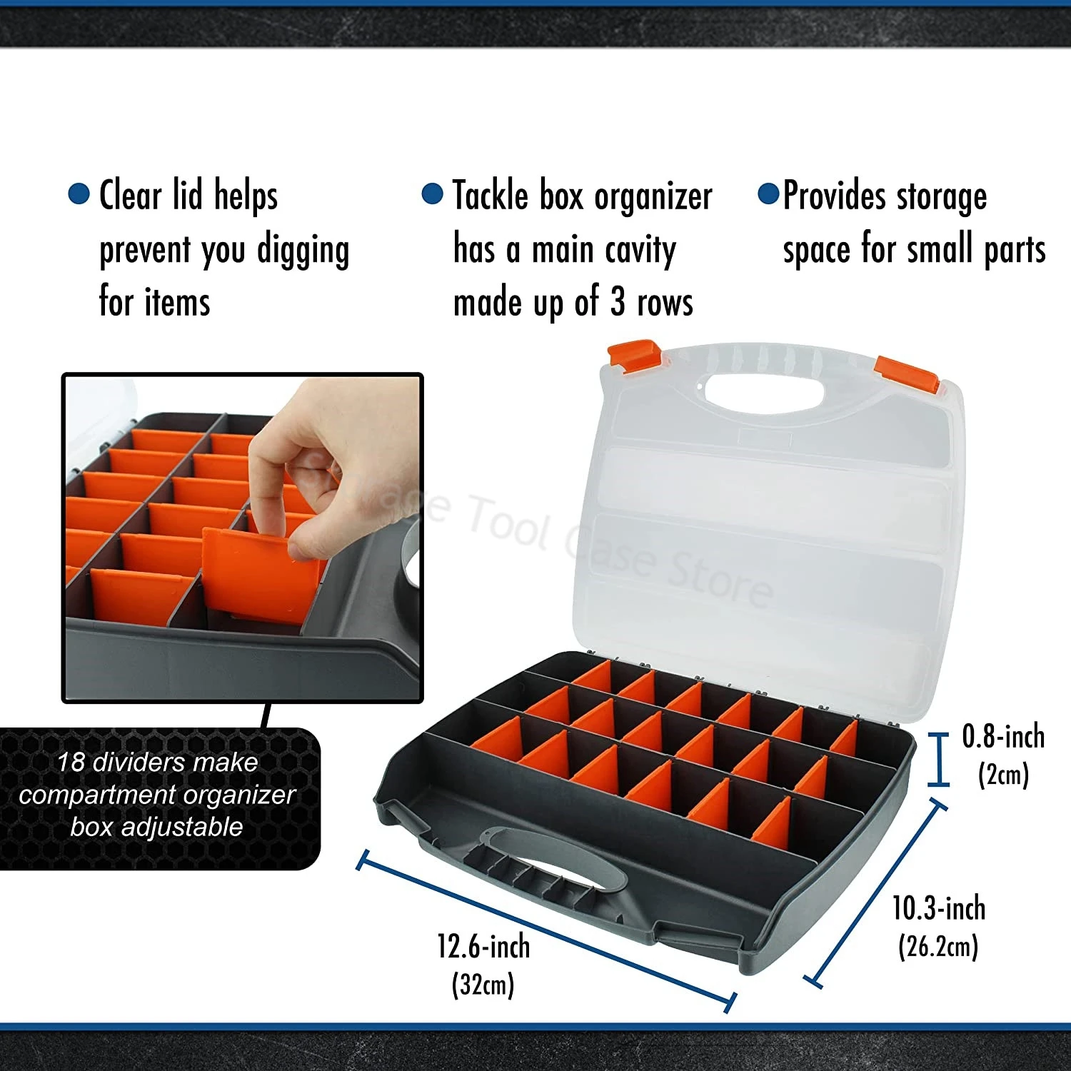 Screw Storage Box Double-Sided Garage Toolbox Parts and Accessories Storage Box Combination Parts Box Plastic Tool Case