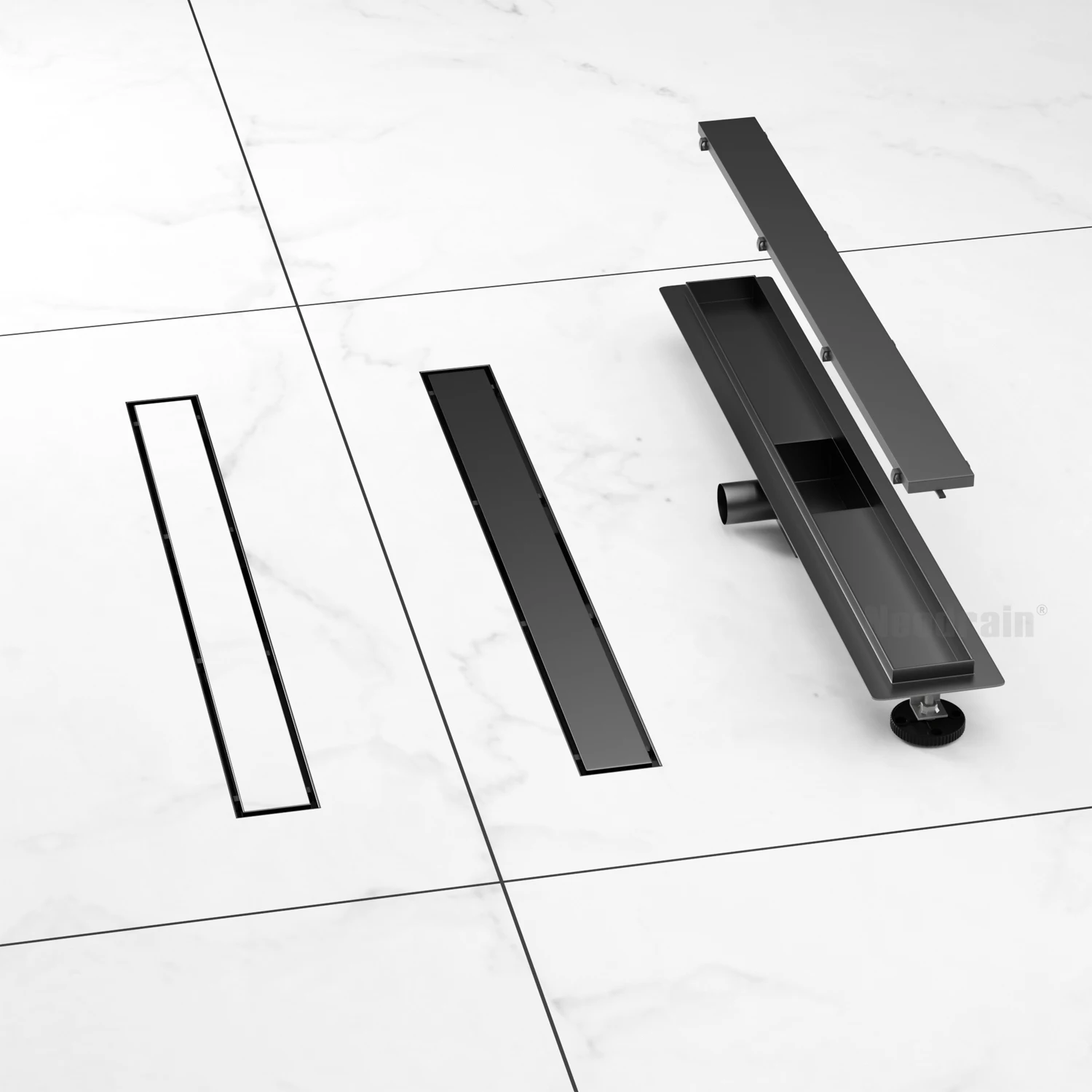 Factory Direct Sale Watermark Floor Drain Stainless Steel Anti-Odor Invisible Shower Channel Linear Bathroom Floor Drain