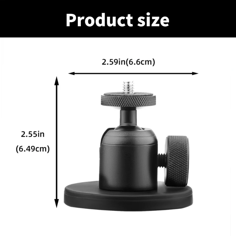 حامل كاميرا مغناطيسي يدور 360 درجة للعمل 5 حامل حامل تثبيت محمول مع محول 1/4 بوصة