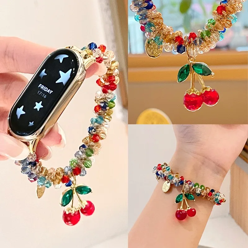 

Colorful cherry fine watch strap suitable Xiaomi Band 8Pro/9Pro，For Mi band 3/4/5/6/7，8/8NFC/9/9NFC/10/10NFC，For Redmi Watch5/4/