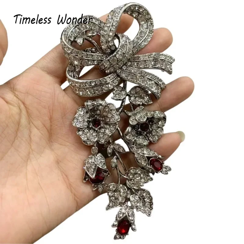 Timeless Wonder Fancy Crystal Zircon Floral Brooch Pins for Women Designer Jewelry Runway Top Luxury Rare Gift Mix 7523