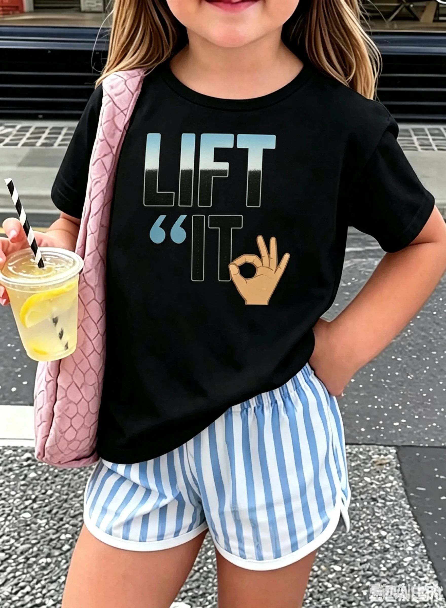 [Back To School Season] Tween Girl One-Piece Printed Pullover Short-Sleeve T-Shirt, Student And Young Children's Clothing, Summer Outfit Tops For Kids