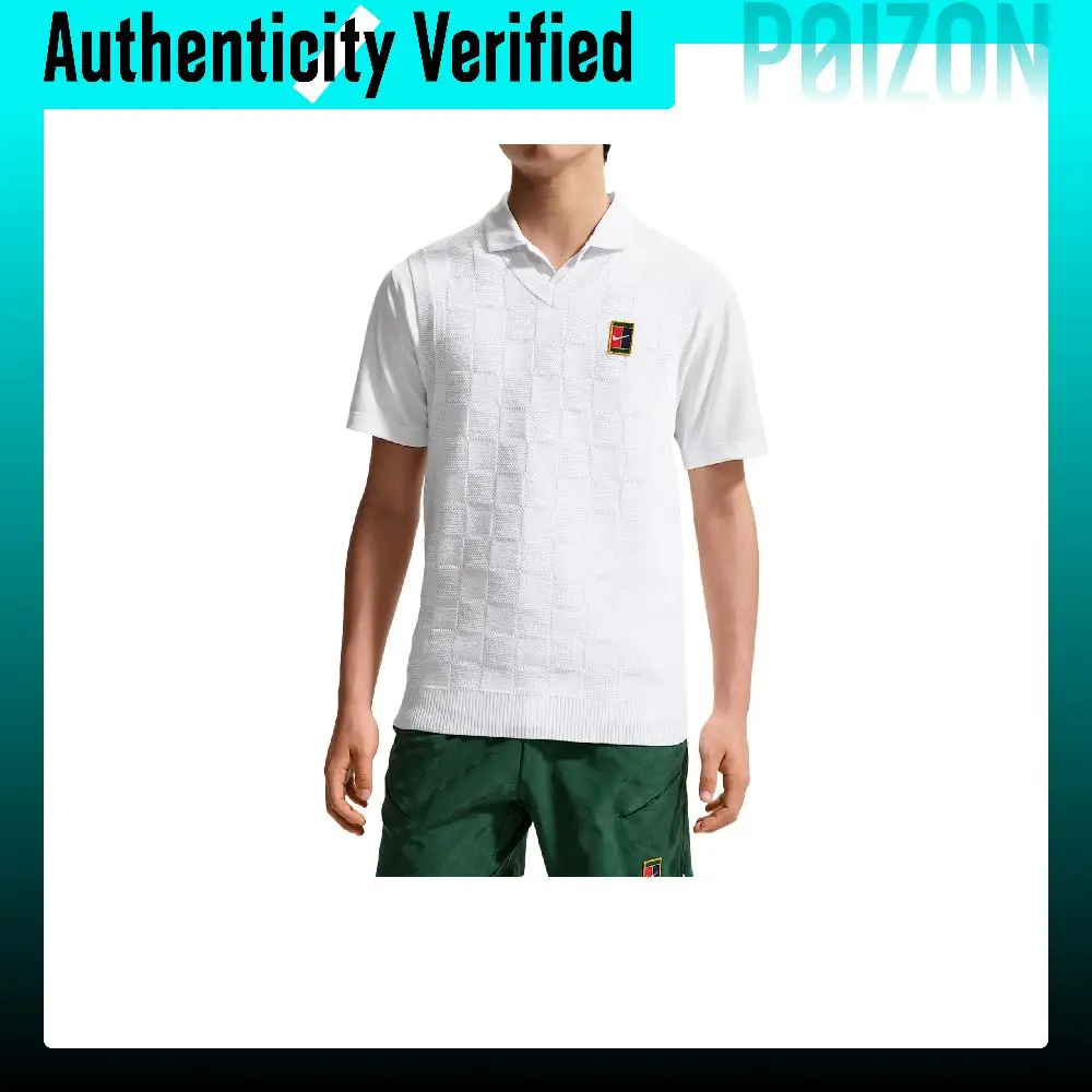 Nike Court Slam Tennis Tops Men's White Lapel Moderate IF1930-100