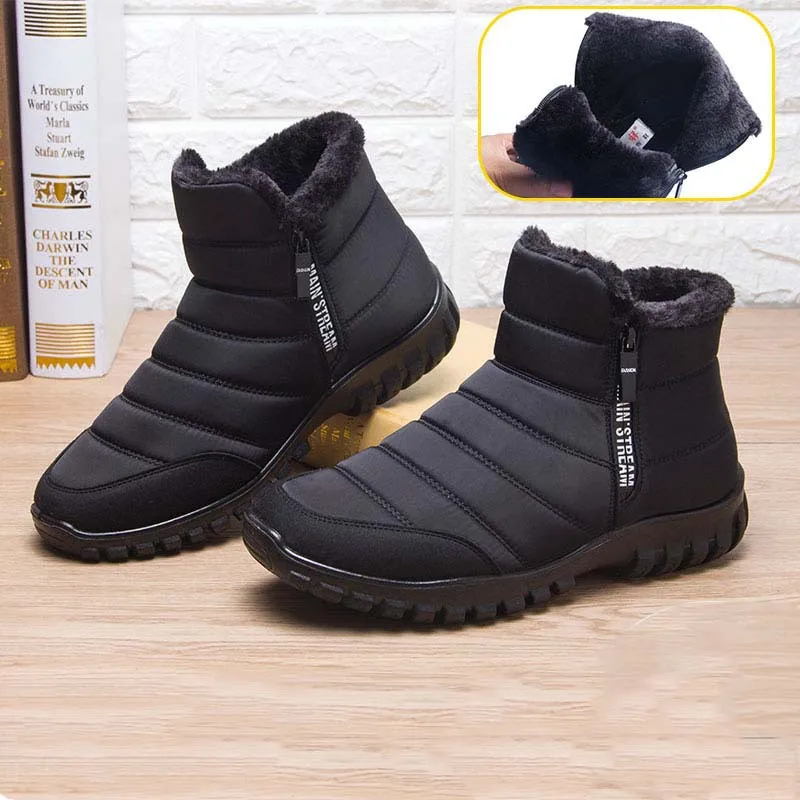 Bottes de neige imperméables coordonnantes pour hommes, chaussures décontractées, peluche, grande taille, garde au chaud, chaussures de couple, rinçage, hiver