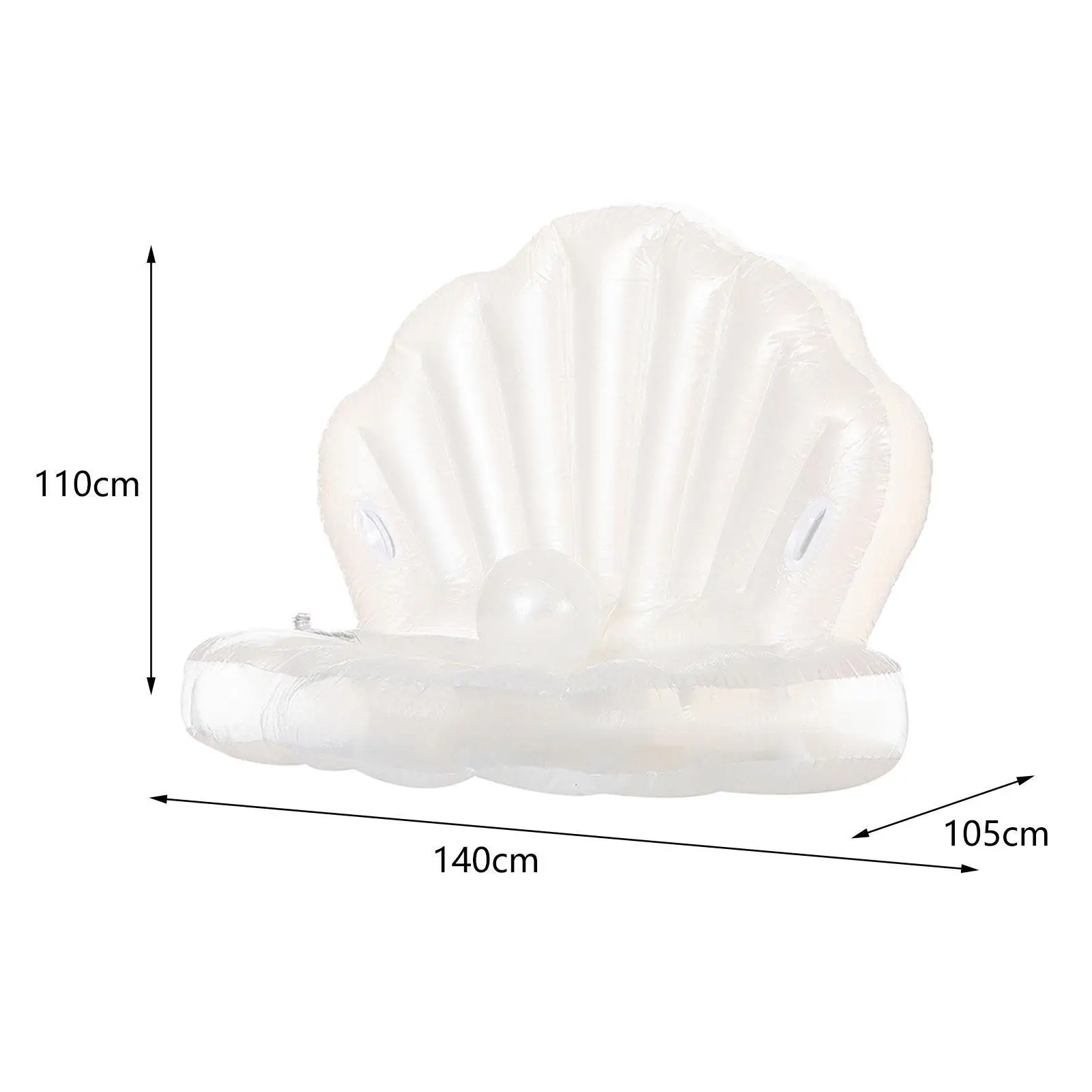 Inflatable Seashell Water Chair with Buoyancy Support for Pool Party Summer Vacation Swimming Float Raft Lounger