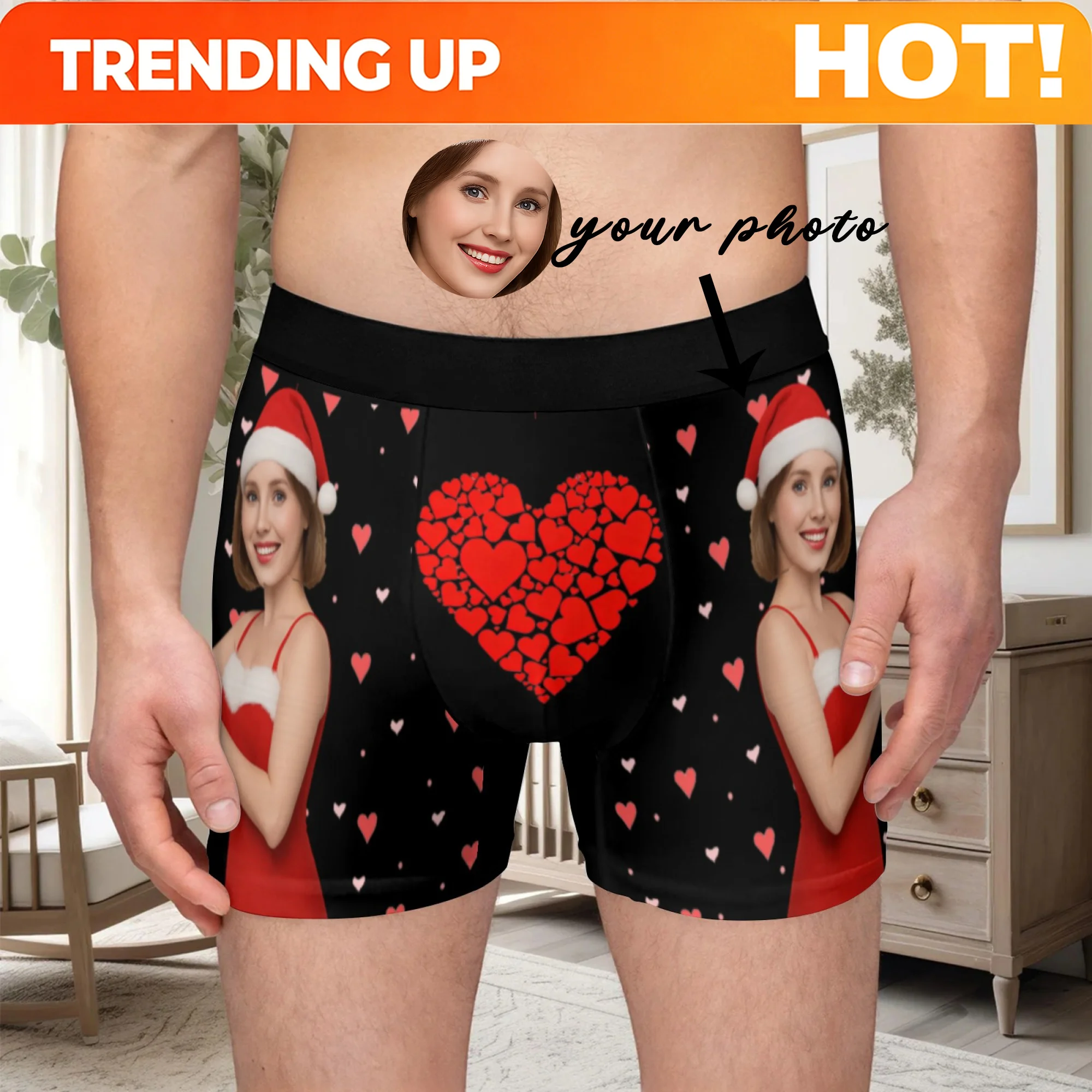 Personalized Face Photo Underwear Custom Boxer Briefs Custom Men Valentine's Day Gift For Husband Anniversary Gift for Dad