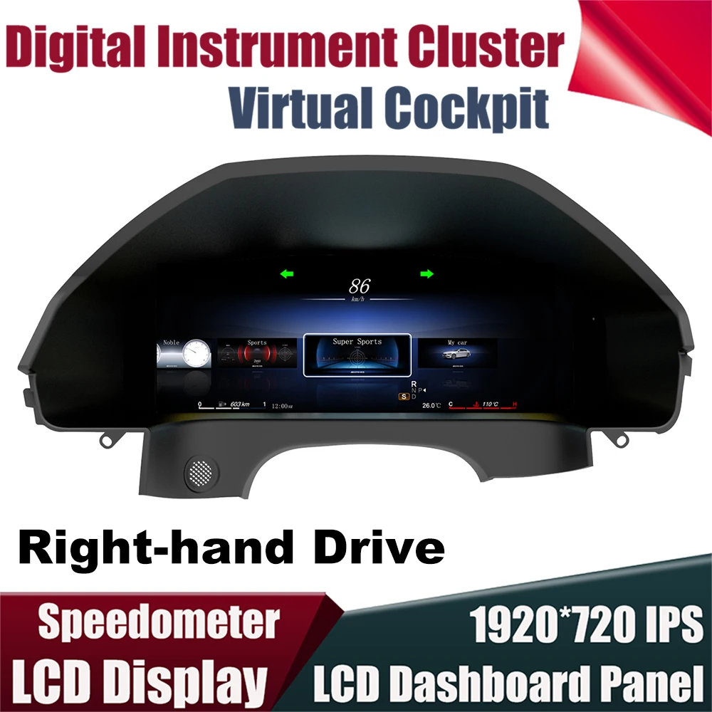 

12.3Inch For Mercedes Benz E-Class Sedan W212 S212 09-15 RHD Digital Instrument Gauge Cluster Cockpit LCD Dashboard Speedometer