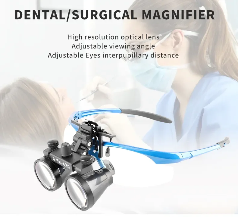 Binocular Magnifier with Clip Dental Loupes 2.5X 3.5X Dentist Tools Magnifying Glass Dental Dentisry Products Loupe Magnifier