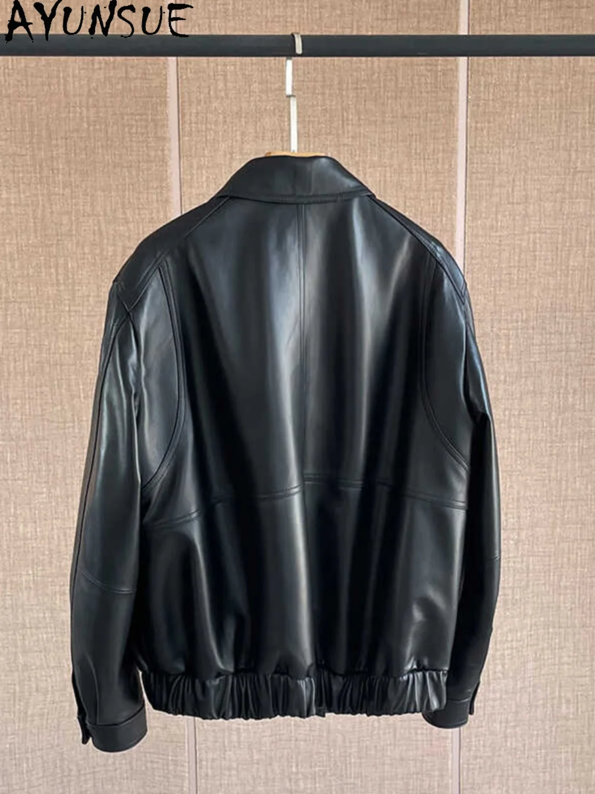 AYUNSUE 100% Echtem Schaffell Jacken Frau 2025 Herbst Öl Wachs Haut Leder Jacken Frauen Kleidung Hohe Qualität Abrigo Mujer