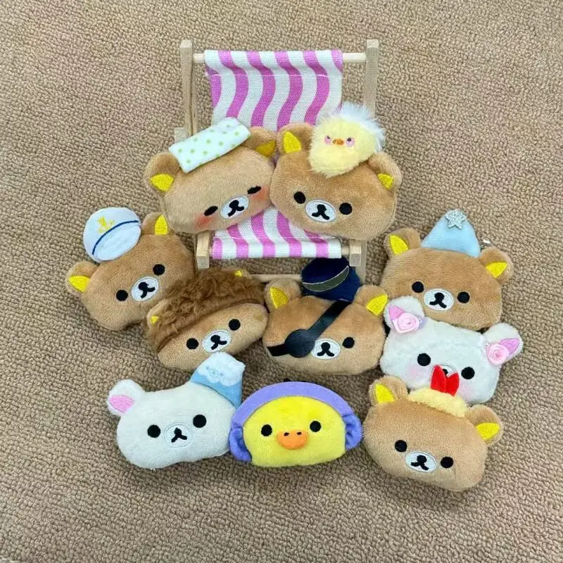Broche de muñeco de peluche de Rilakkuma de dibujos animados Kawaii, periférico de animé Korilakkuma, juguetes de peluche, decoración para mochila, regalo de cumpleaños para pareja