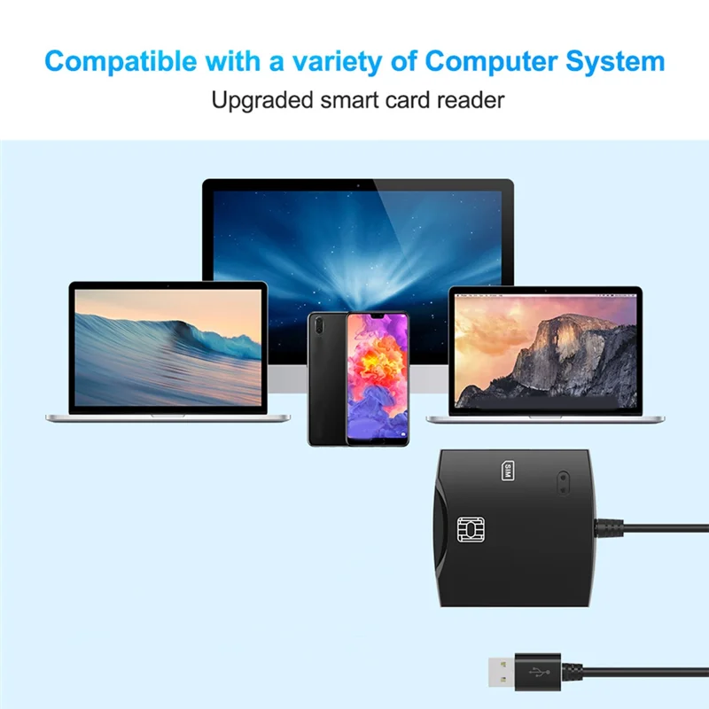 BTLIFE-lector de tarjetas externo USB 2,0 lector de tarjetas inteligentes General accesorios de lector de tarjetas inteligentes USB