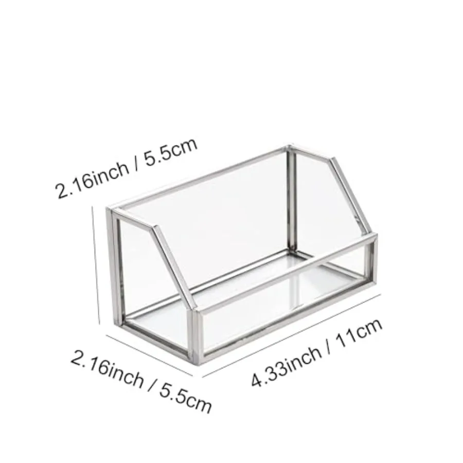 حامل بطاقات عمل زجاجي من Feyarl، حامل بطاقات Business me، عرض منظم بطاقات العمل، تخزين لطاولة سطح المكتب ng #5