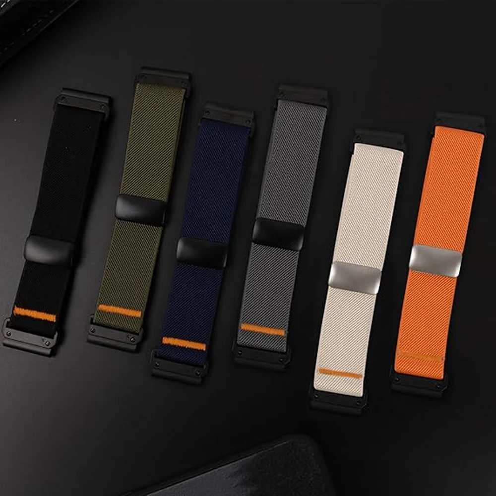 الفرقة ل Garmin Fenix 8 7 Pro 7S 6X 6 5X 5Plus Venu 3 47 مللي متر 41 مللي متر المغناطيسي النايلون سوار ساعة كوريا Forerunner حزام 22 مللي متر 26 مللي متر