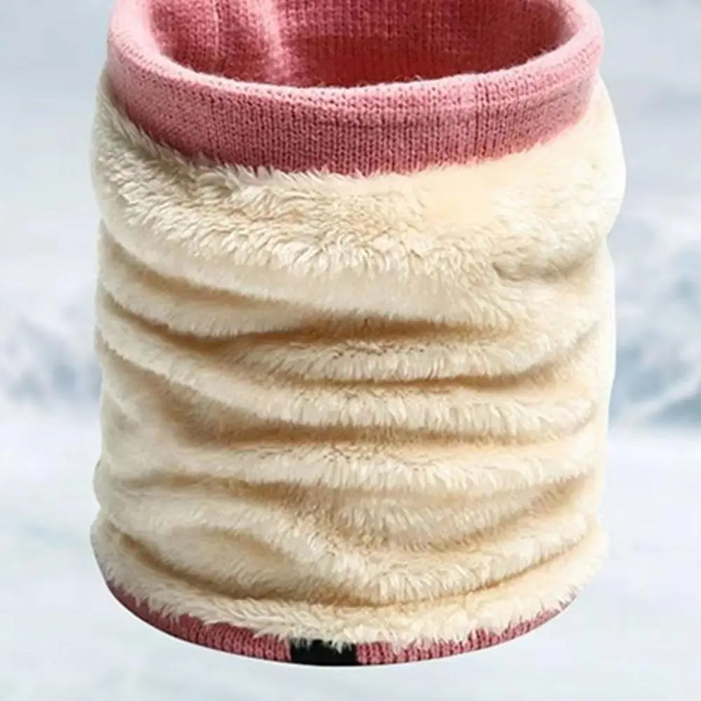Solide Winter Plüsch Schalldämpfer Stricken für Frauen Fleece Ring Bandana Schal Halswärmer Buff Dicke Kaschmir Stirnband Ski Maske