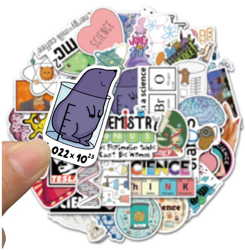 10/30/50pcs การ์ตูนอุปกรณ์ห้องปฏิบัติการสโนว์บอร์ดแล็ปท็อปกระเป๋าเดินทางตู้เย็นดินสอกรณีรูปลอกสติ๊กเกอร์ตกแต่งบ้าน DIY เด็กสาว