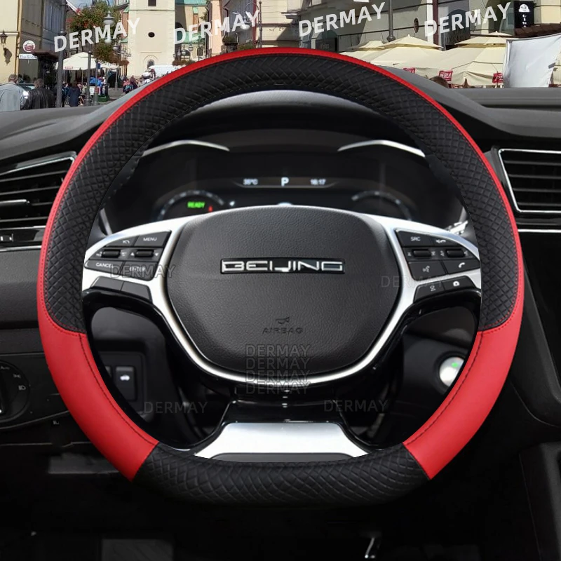 for BAIC Bejing BJ30 BJ40 BJ60 BJ80 BJ90 X5 X7 EU5 EU7 U5 U7 D50 D60 X25 Car Steering Wheel Cover PU Leather Auto Accessories