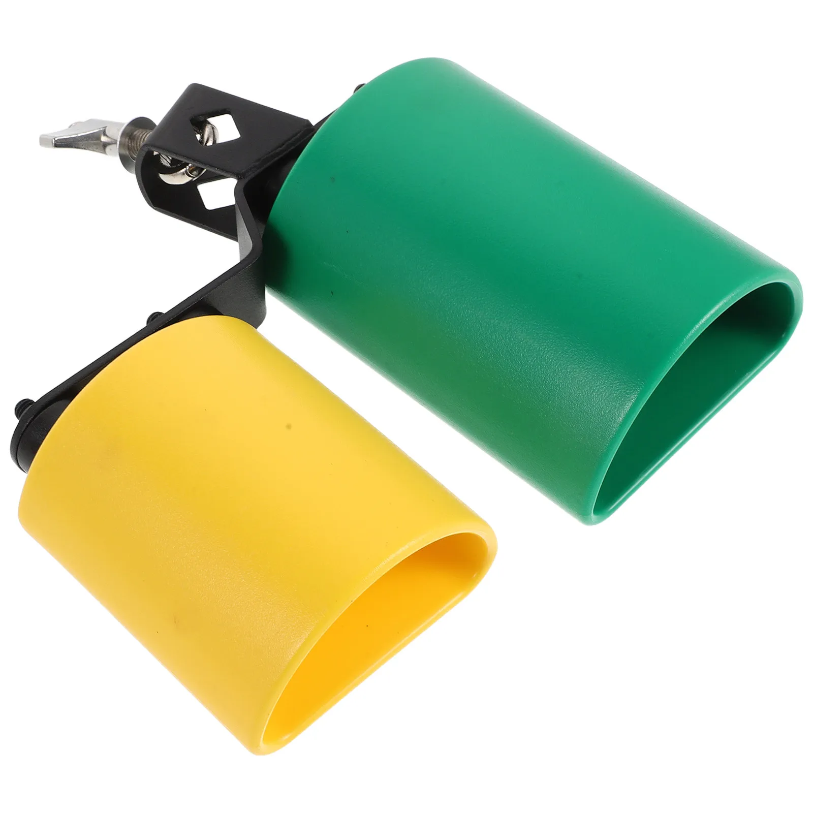 Double Mounted Bicolor Cowbell High Medium Pitch Percussion Instrument for Drum Set Band Practice Training