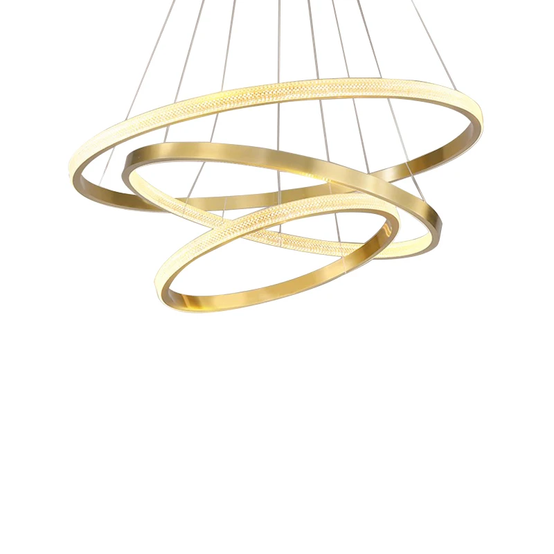 Creative 2024 Modern Led Pendant Lights Home Decor Lighting Brass Rings Chandelier Lighting Hanging Lamps for Living Dining Room