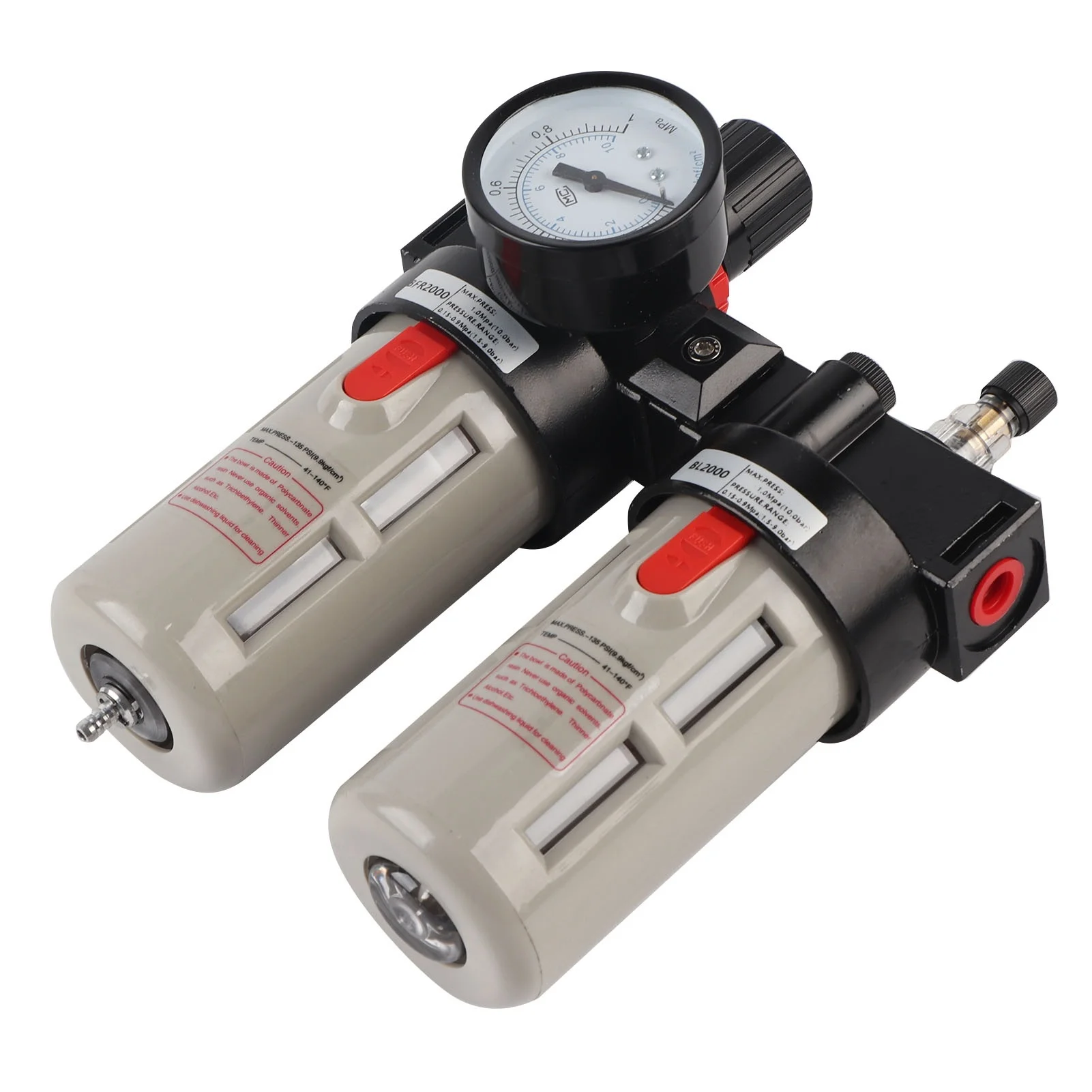 

1/4 PT Air Pressure Compressor Filter Gauge Trap Oil Water Regulator Tools Kit