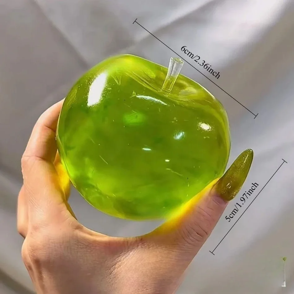ASMR Apfel-Formbarer Stressball Kokosnussöl Quetschbarer Transparenter Apfel Nicht-Springender Quetschball Sensorisches Spielzeug Stressabbau-Spielzeug – Detail 1