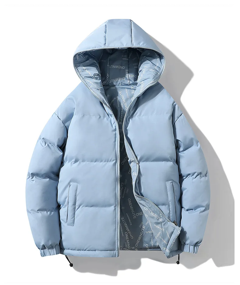 Winter Reversible Zip-Up Padded Jacket Men's Plus Size Thick Warm Outerwear